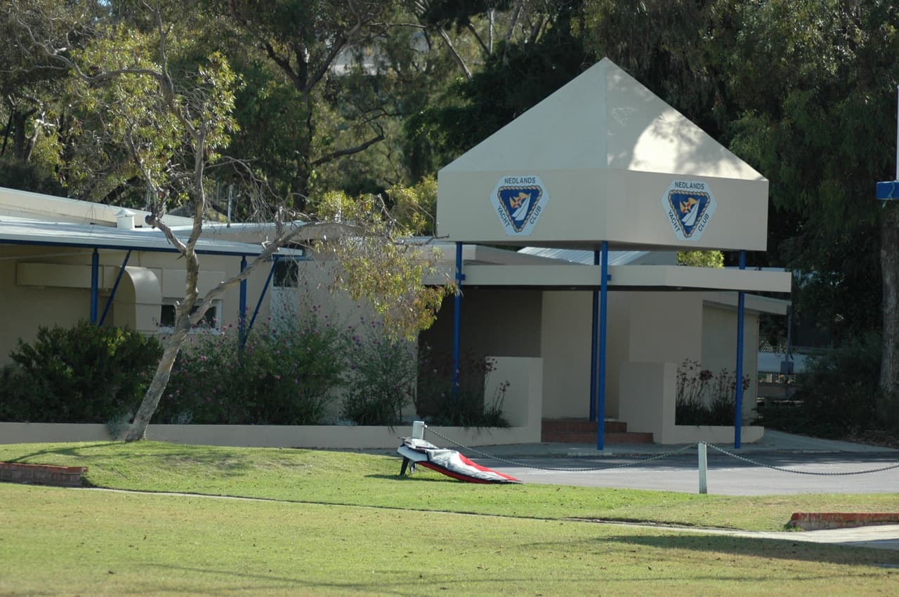The main clubhouse of Nedlands Yacht Club on the Swan River foreshore