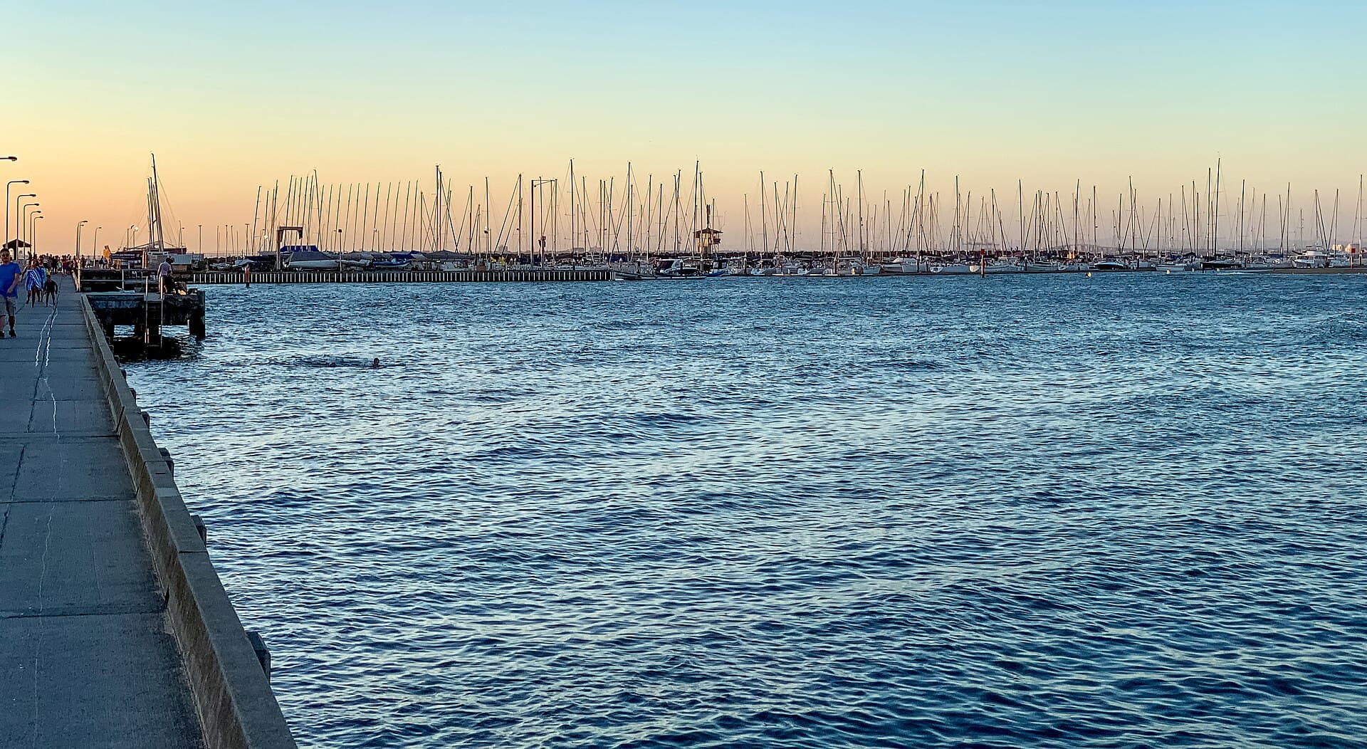 Boats moored at the Royal Brighton Yacht Club marina at Brighton