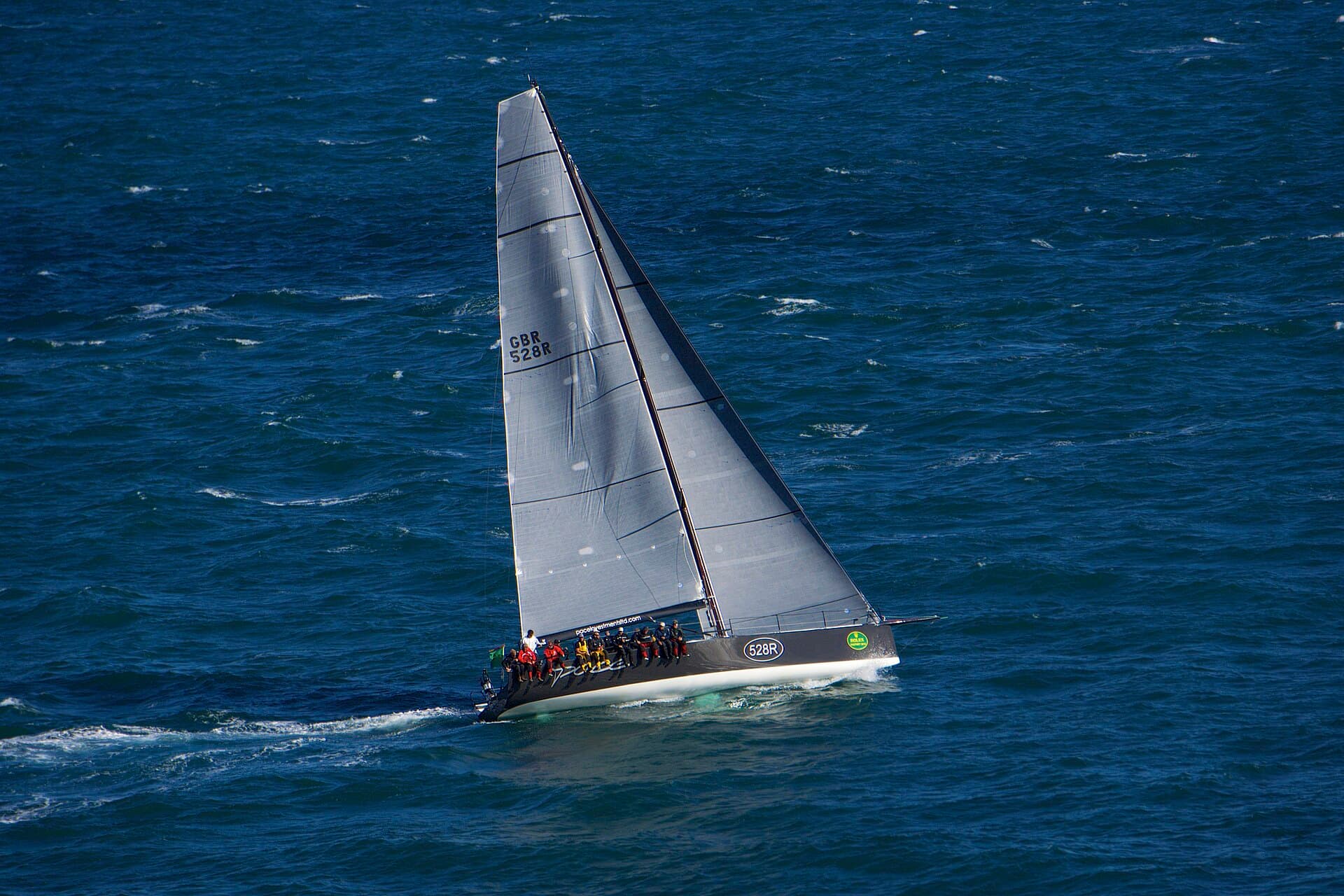 TP52 Grand Prix racing yacht Pace under sail during the 2013 Rolex Fastnet Race