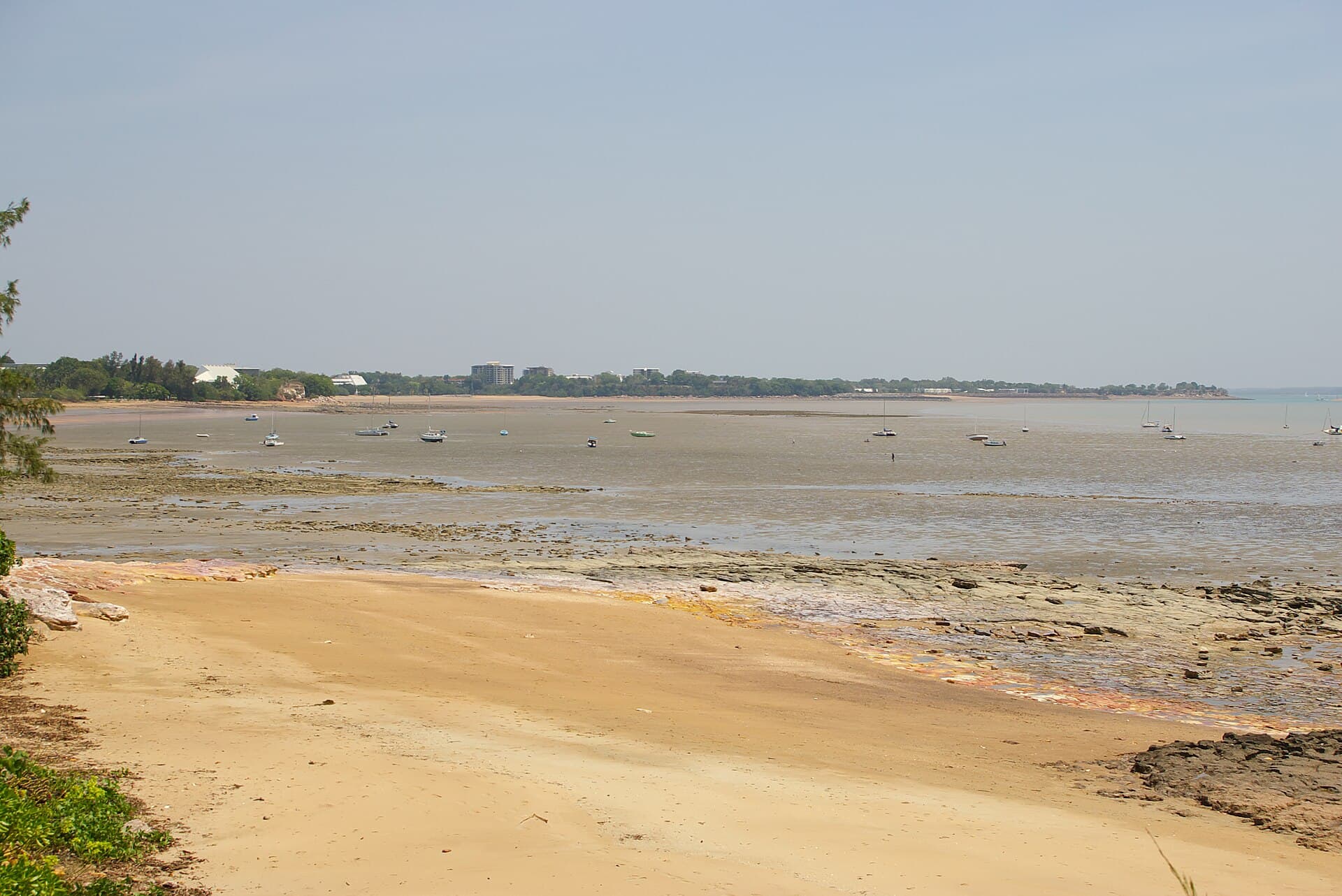 Yachts moored on Fannie Bay off the Darwin foreshore