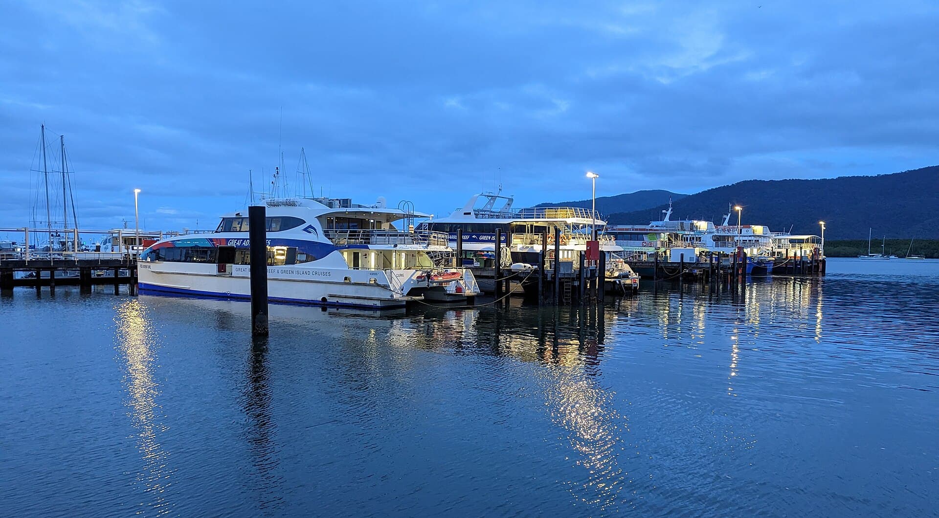 Boats moored on Trinity Inlet at Cairns