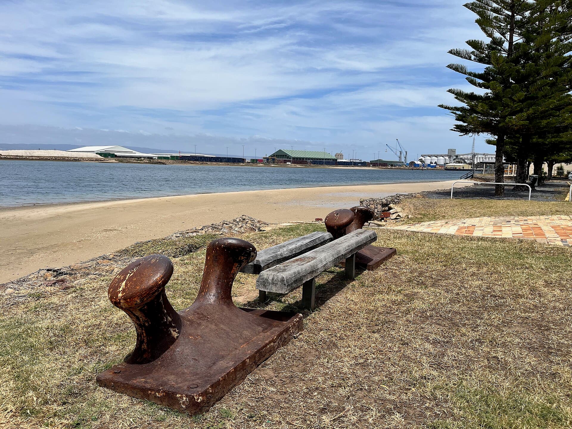 Snowden Beach at Largs North on the Port Adelaide River, looking towards the port