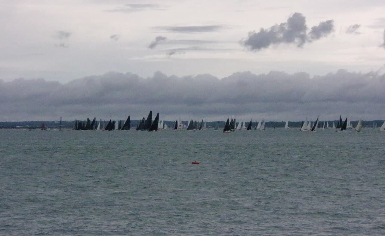 Start of 2025 Round the Island yacht race, off Cowes, Isle of Wight, England 02