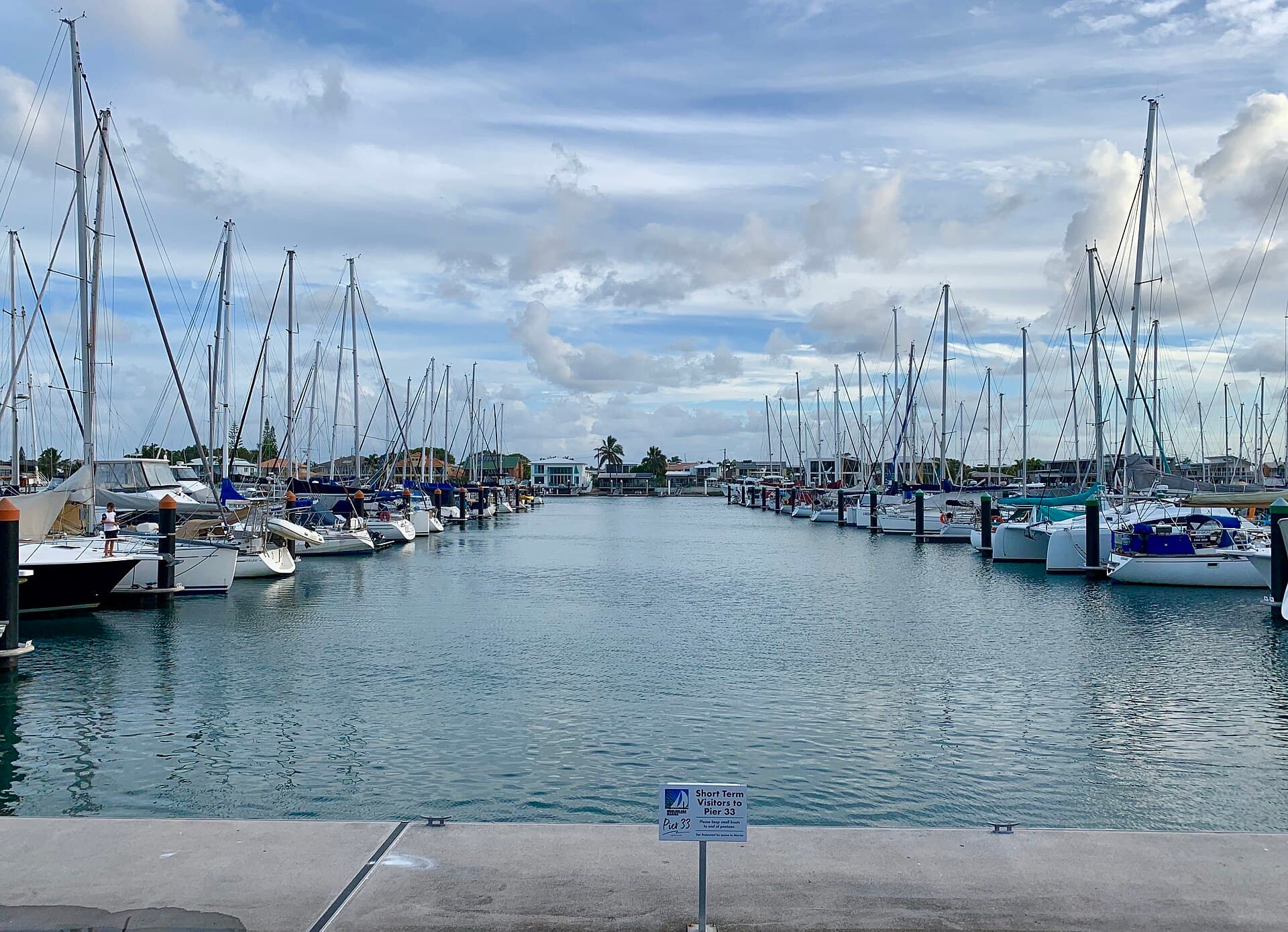 Keelboats moored at Mooloolaba Marina on the Mooloolah River