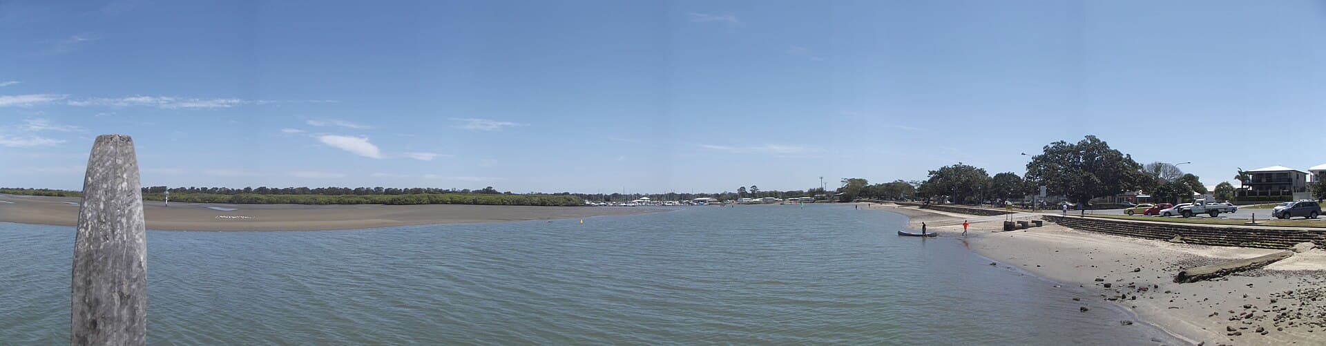 Cabbage Tree Creek at Shorncliffe, where the Queensland Cruising Yacht Club marina sits
