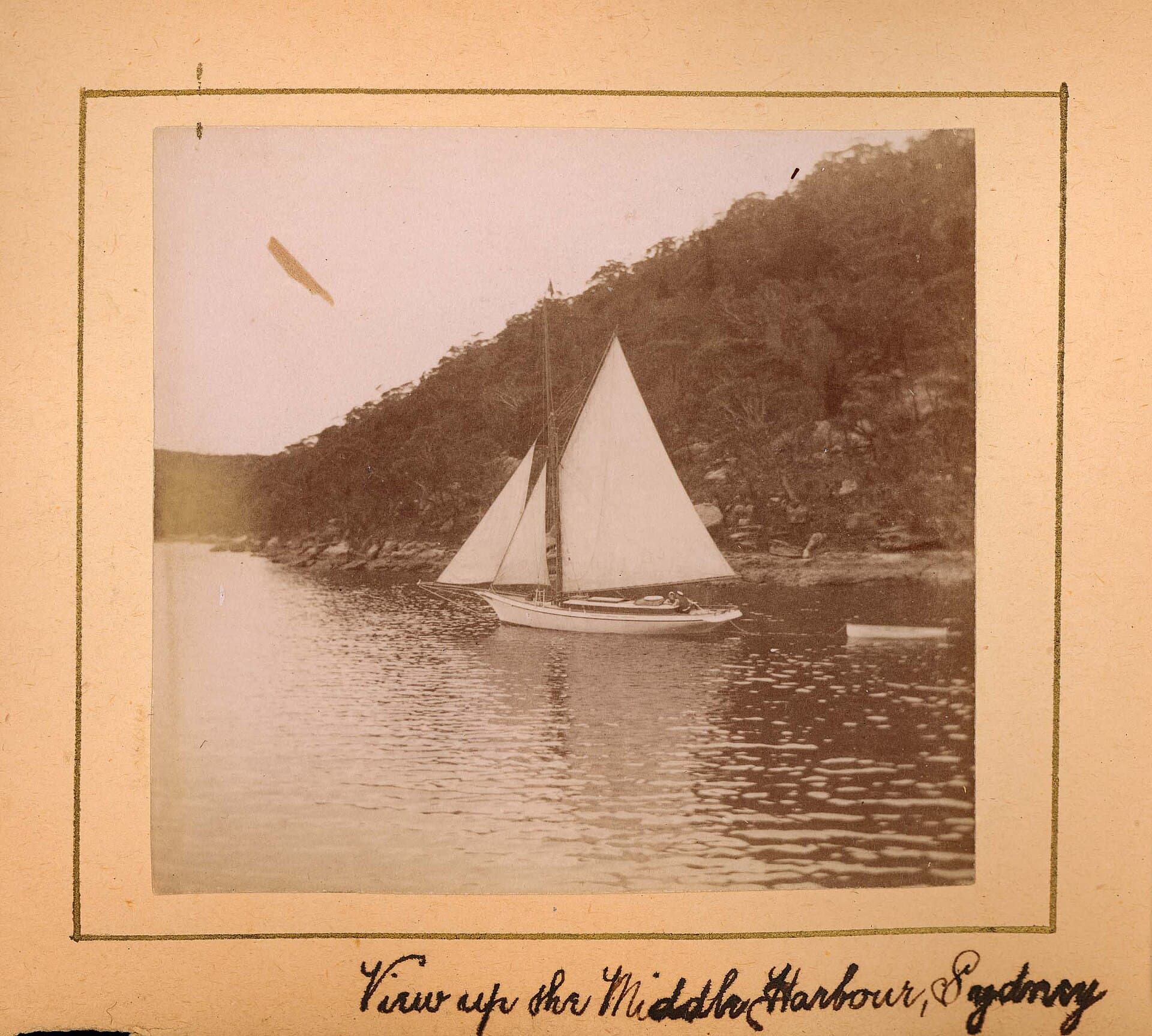 A yacht under sail on Middle Harbour, Sydney