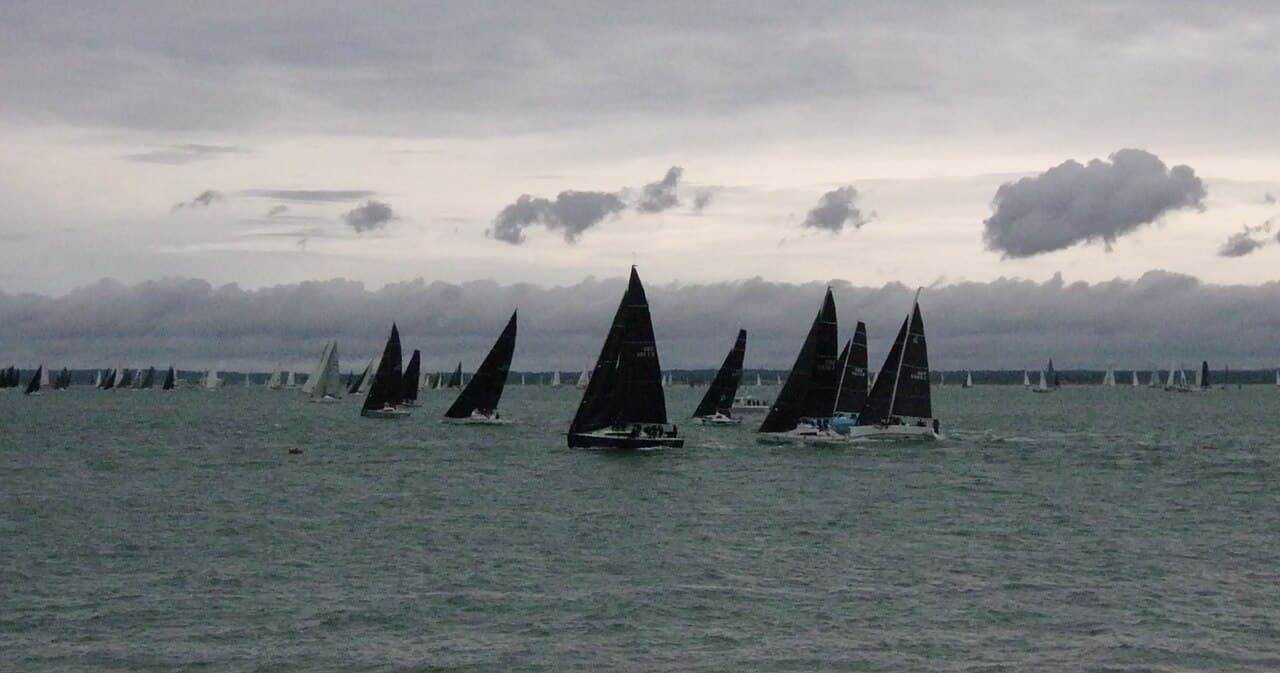 Start of 2025 Round the Island yacht race, off Cowes, Isle of Wight, England 03