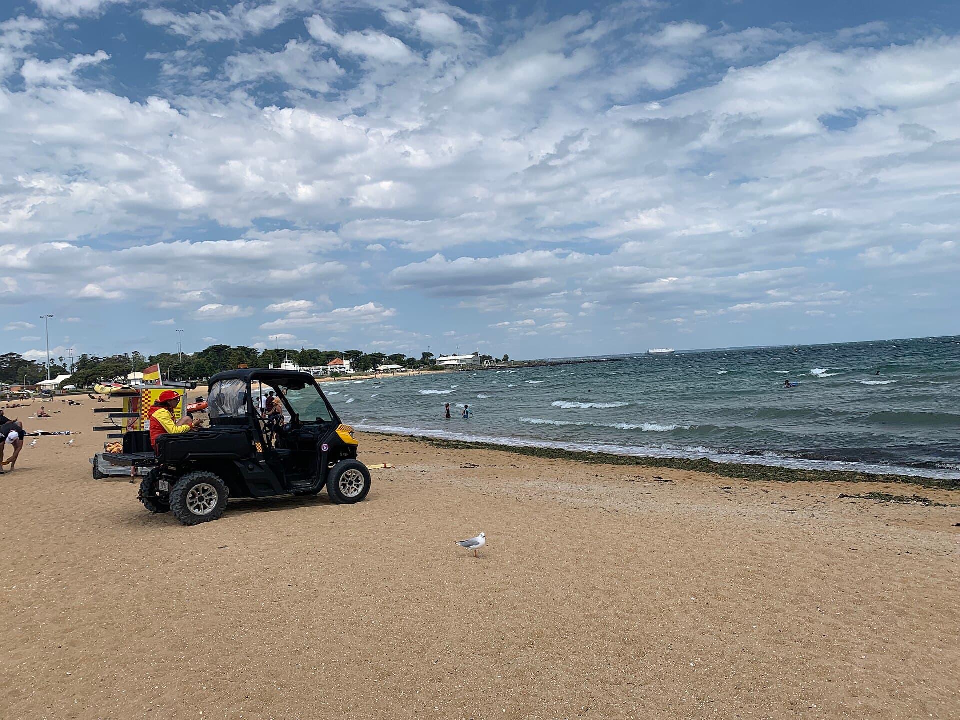 The foreshore at Williamstown Beach on Hobsons Bay